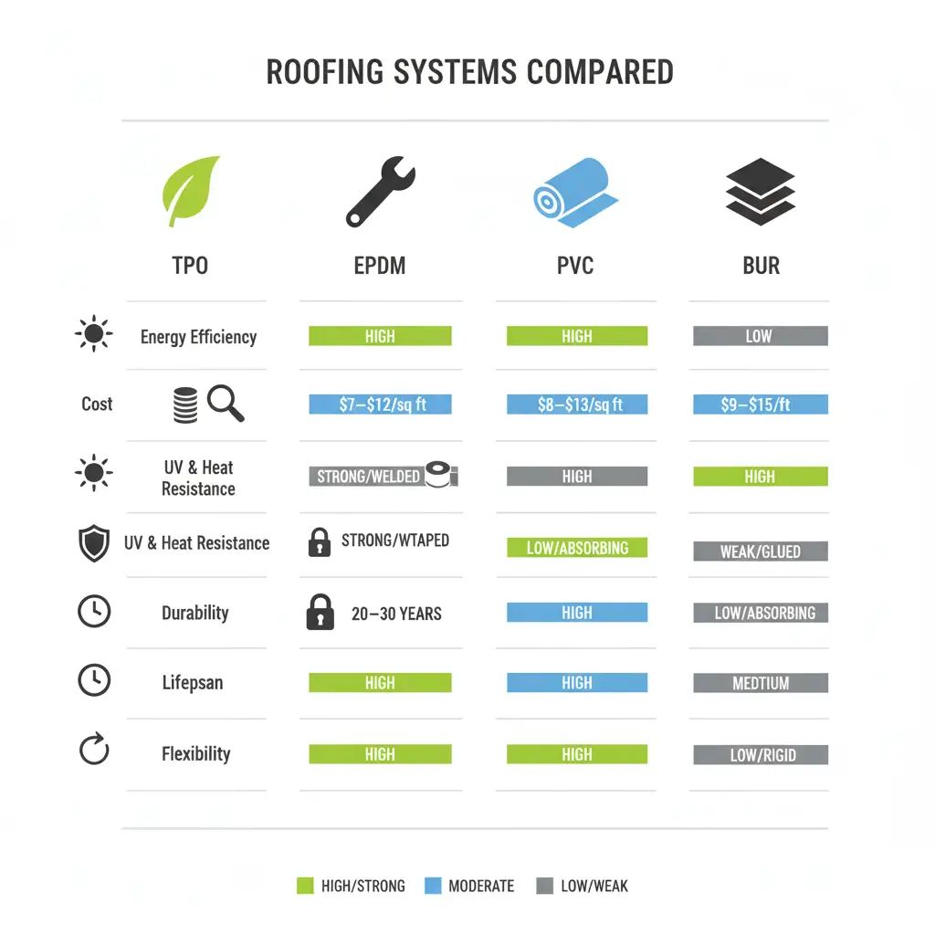 Comparison between TPO and other meterials