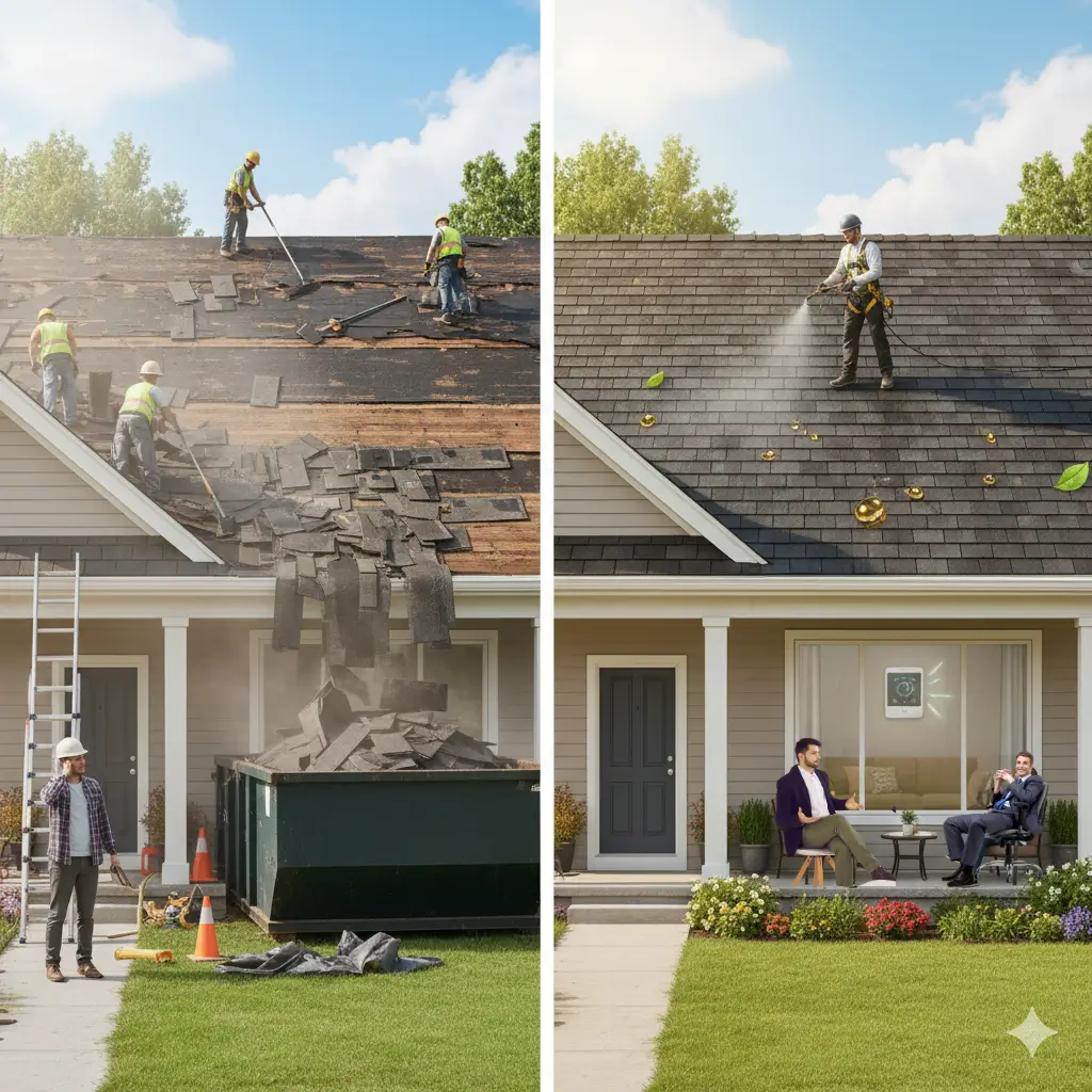 Cost comparison between roof Maxx and traditional roof replacement