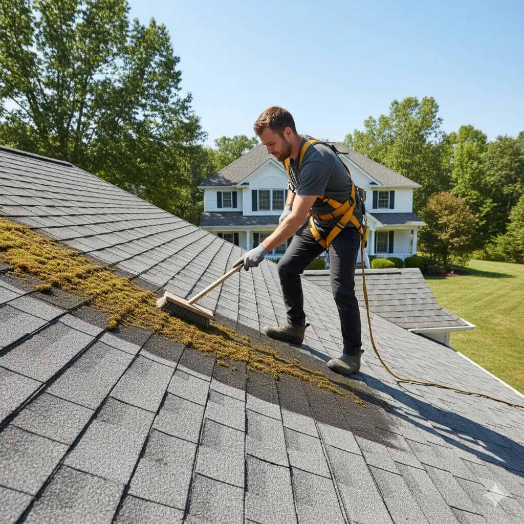 How to remove moss from the roofs
