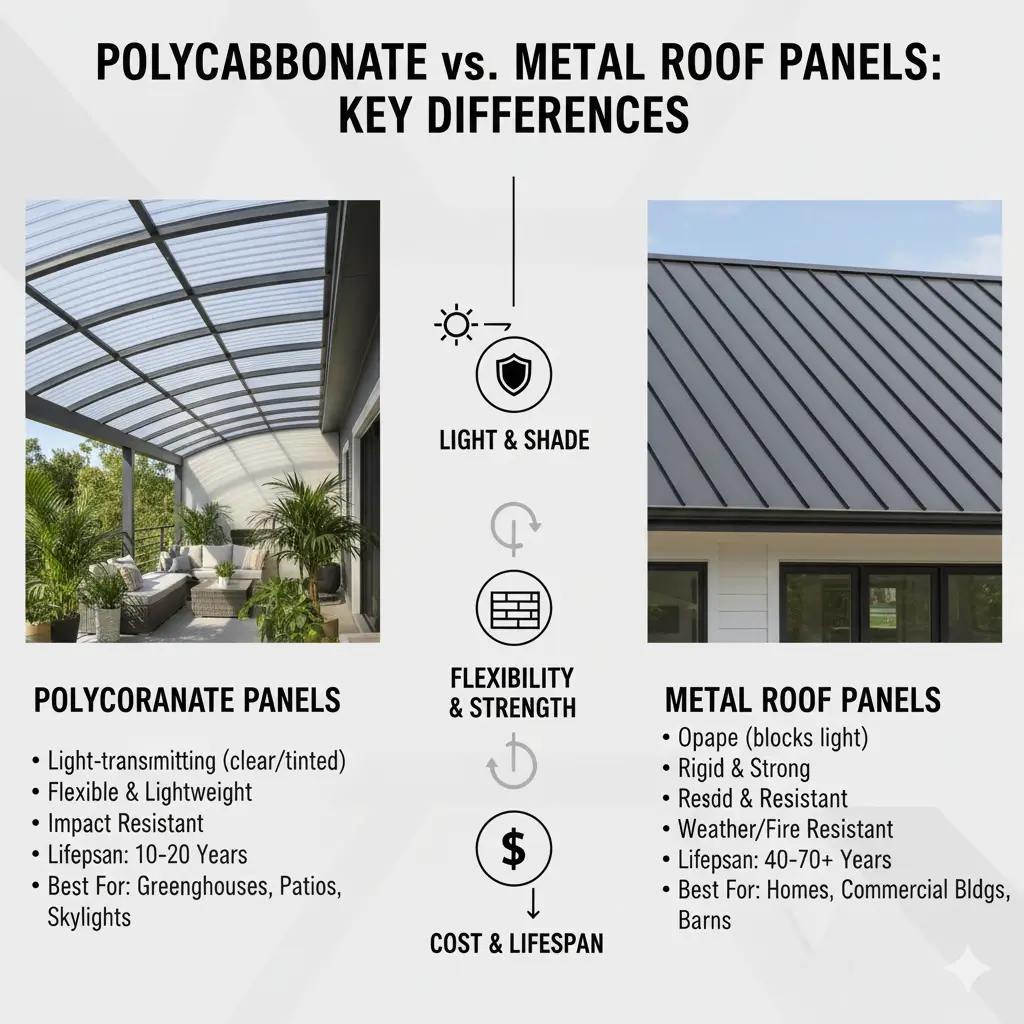 Polycarbonate vs. Metal Roof Panels