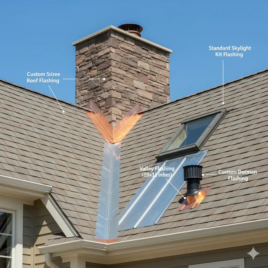 Sizes and Shapes of Roof Flashing