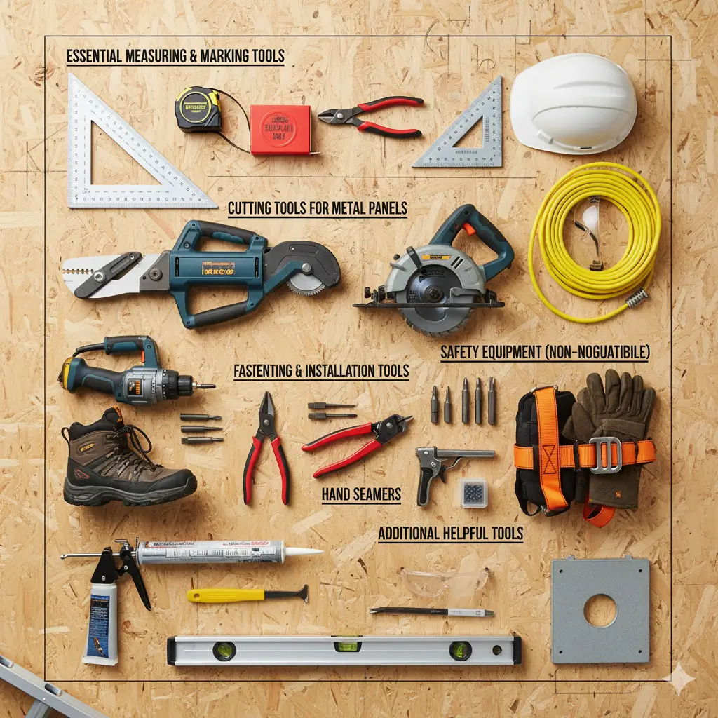 Tools for meta roof installation