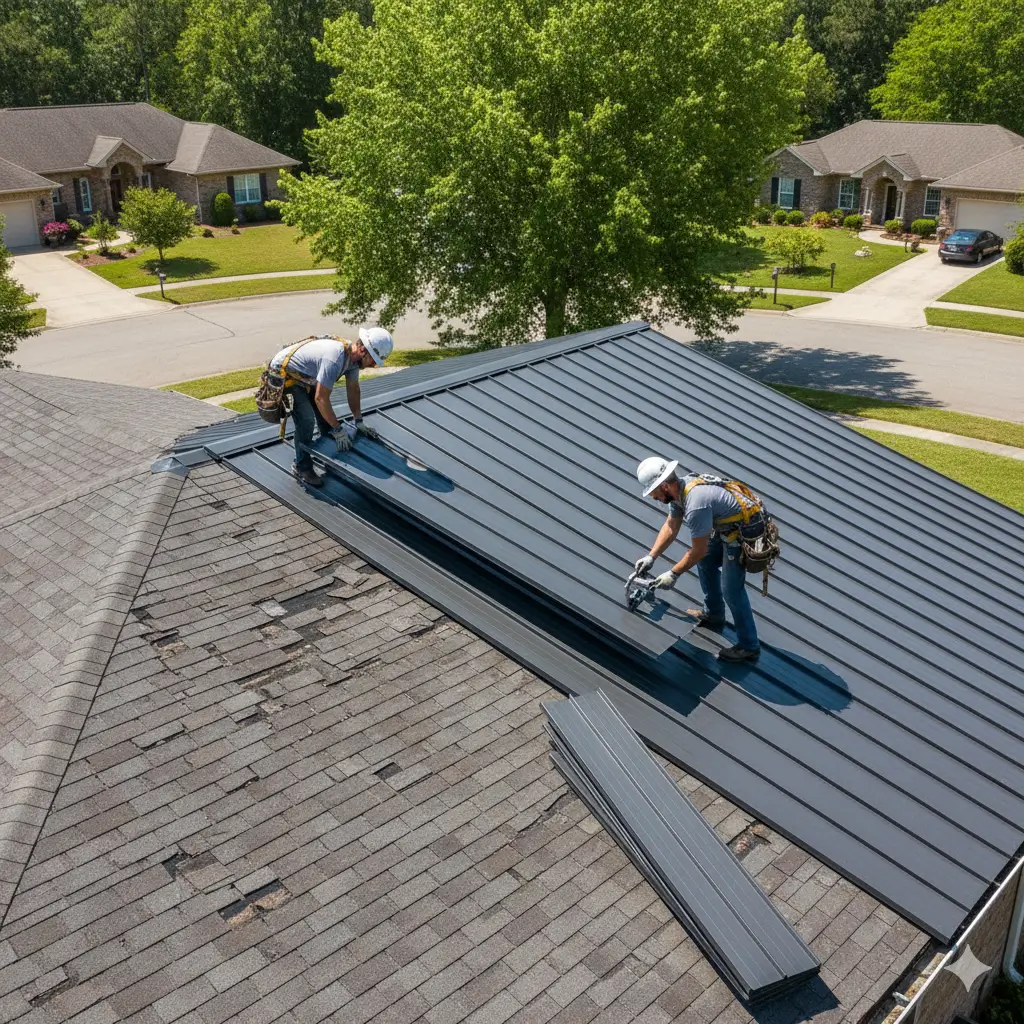 installing a metal roof over shingles