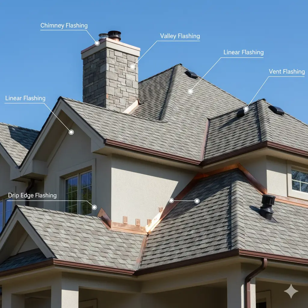 types of roof flashing